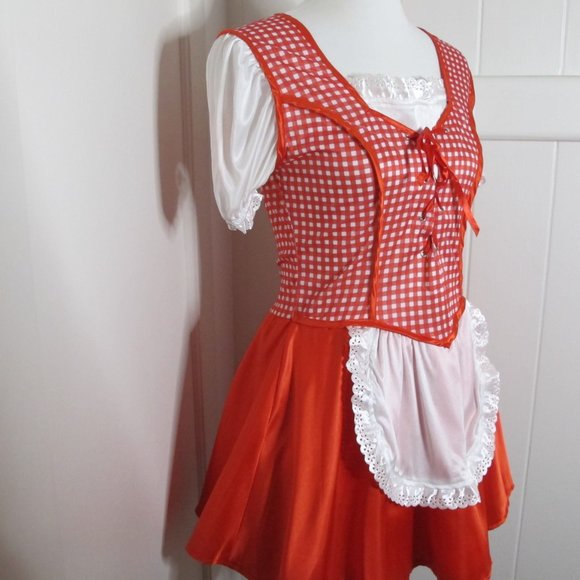 Adult Size Red Riding Hood WITH Hooded Cape and Skirt Lined Apron 2 piece Set - Picture 16 of 16